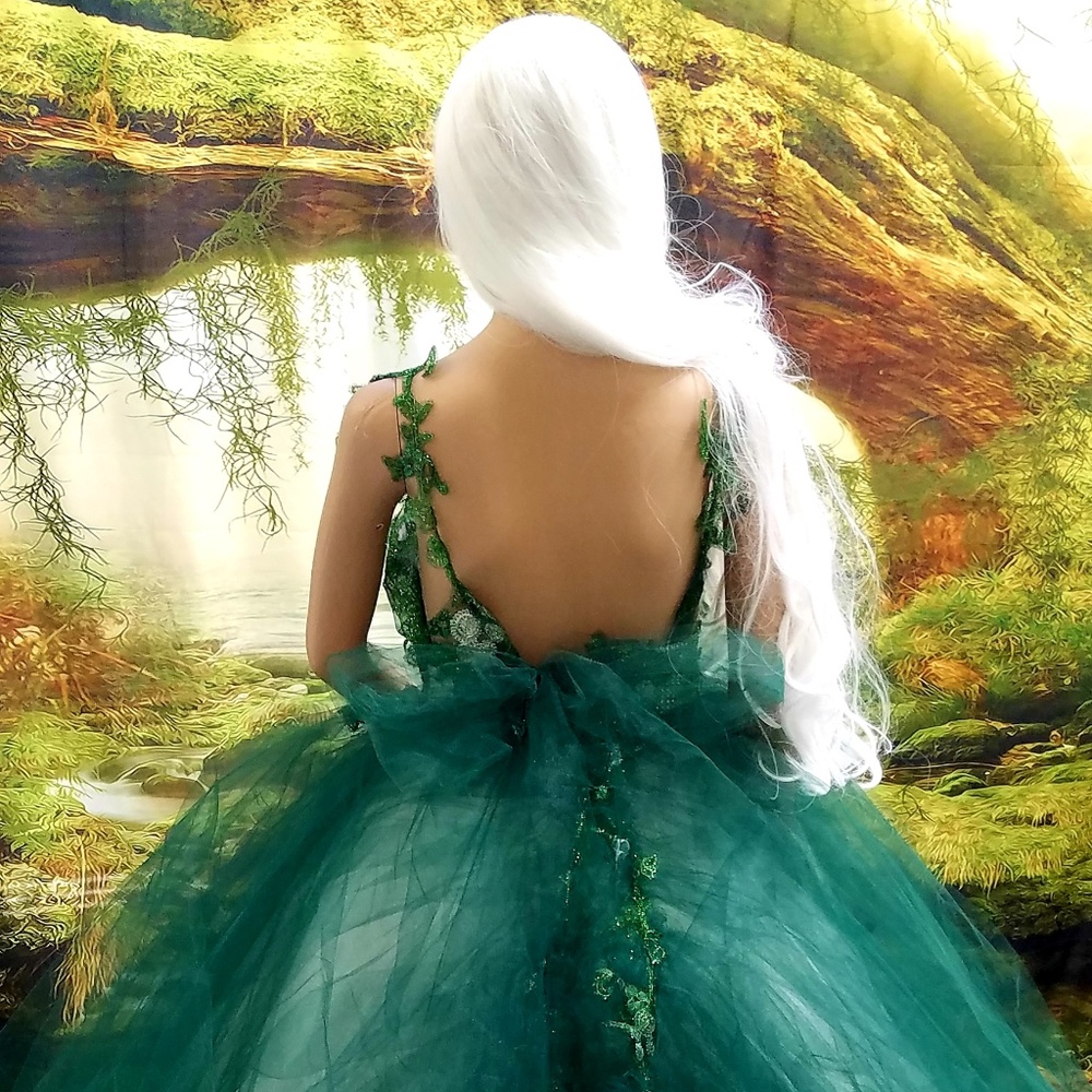 SAMPLE GOWN - AMEENAH Green Afghan Inspired Wedding Ballgown Set - Picture 7 of 8